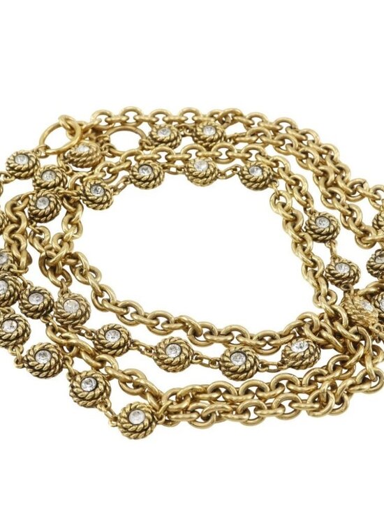 CHANEL Chain belt belt vintage Plated Gold/Rhinestone Women main image 4